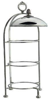 Plate stand 3 tiers with applied border in silver plated - Ercuis